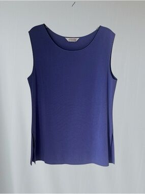 Misook Dark Lavender Sleeveless Scoop Neck Luxury Layer Spring Knit Tank Top XL